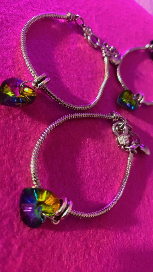 Colorful Heart Charm Bracelet